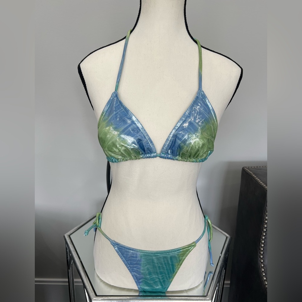 Blue and Green Iridescent Bikini